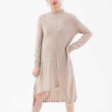 2020 OEM custom wholesale autumn winter knit dress o-Neck long sleeve style anti-shrink casual spring skirt for girls